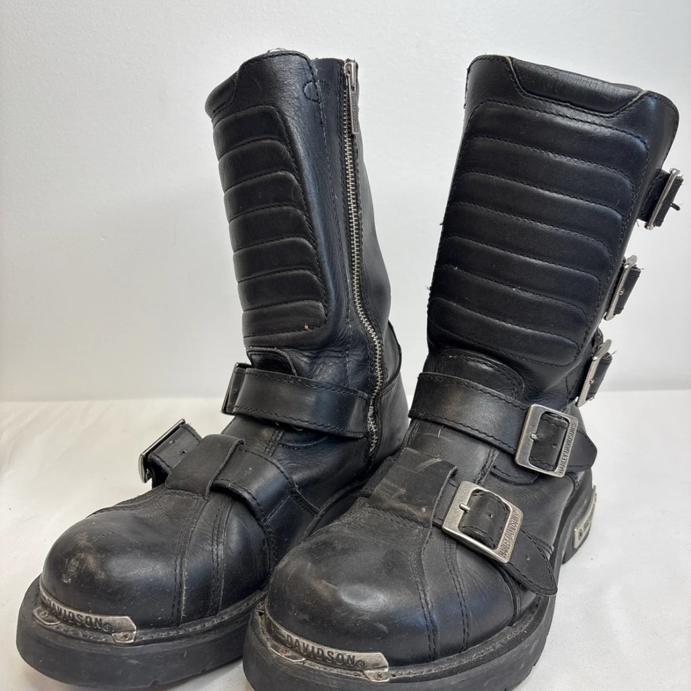 Harley-Davidson Black Leather Motorcycle Boots